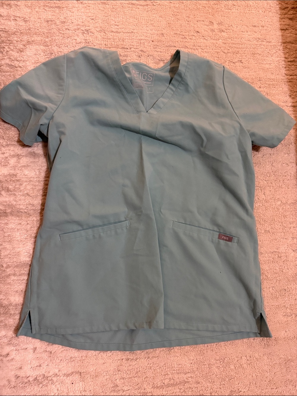 Figs Seafoam V-Neck Medical Scrub Top